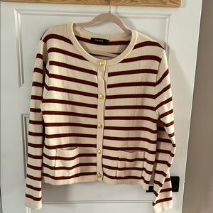 Striped Cream and Brown Sweater